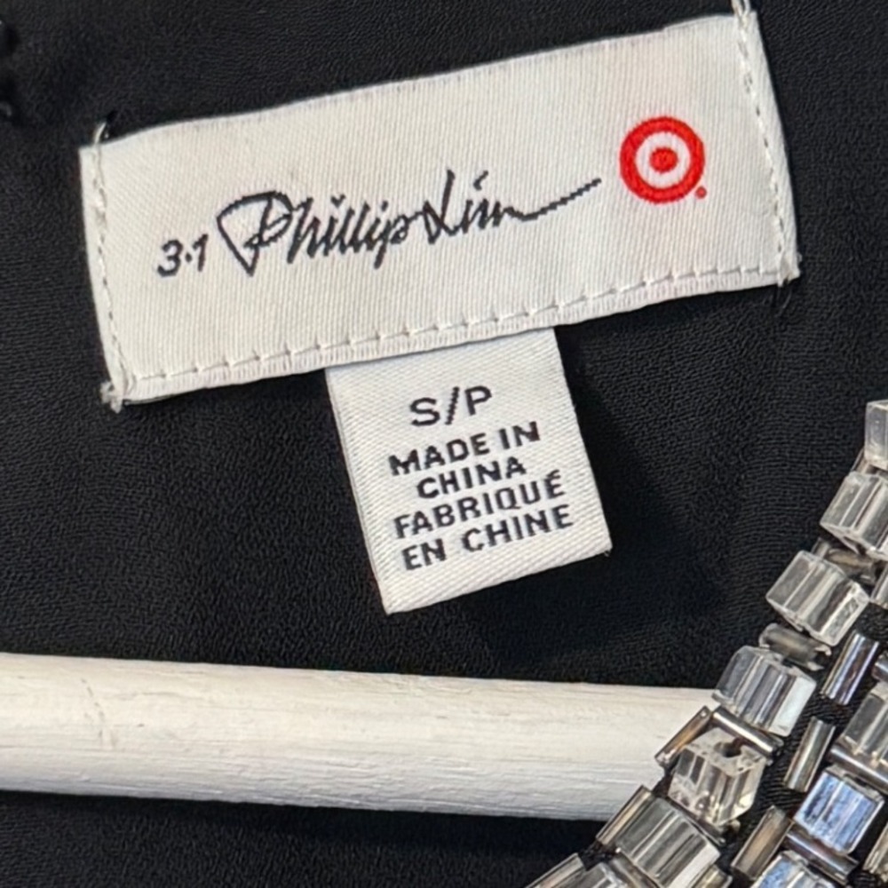 3.1 Phillip Lim Womens Shift Dress Black‎ Sleeveless Embellished Neckline Small - Picture 9 of 9